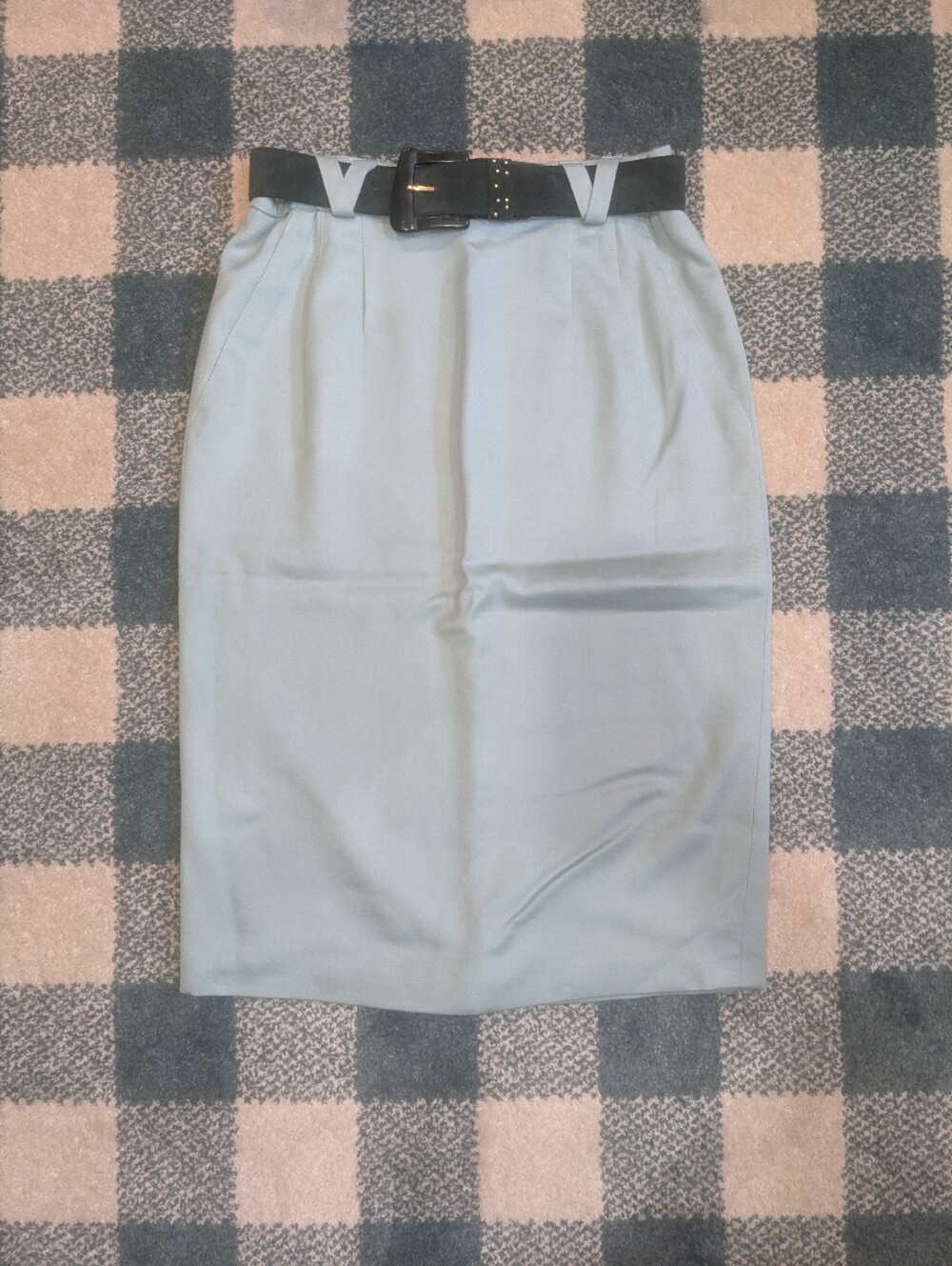 Vintage Basler New Wool Minty Green Pencil Skirt Size S/M